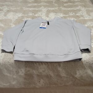 Mondetta Womens Soft Bluish Gray Crewneck Sweatshirt